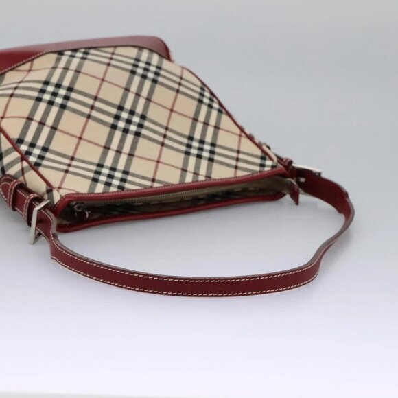 BURBERRY Nova Check Blue Label Shoulder Bag Canvas Beige Auth BD954 - Picture 8 of 16